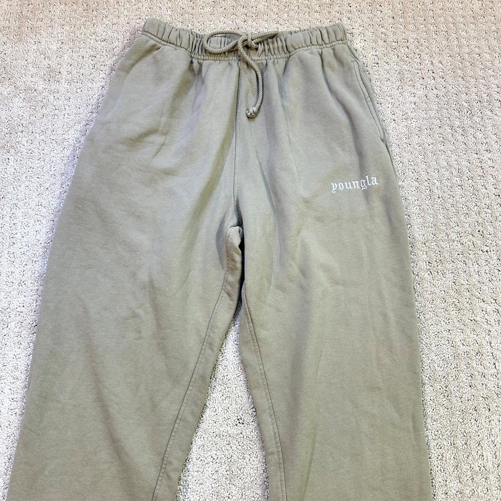 YoungLA Sweatpants Mens Large 239 Earthy Collection Joggers Tan Beige Cotton Gym - Picture 6 of 6
